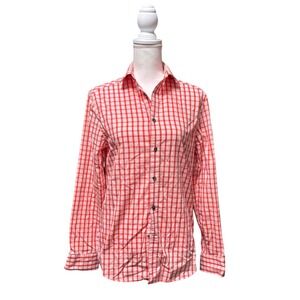 Gap Red White Gingham Button Up Shirt Slim Fit Small Classic Picnic Cottagecore